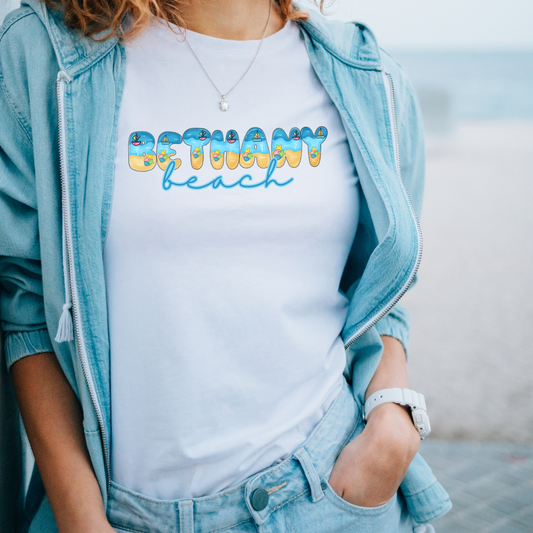 Bethany Beach Delaware Beach Fonts Unisex T-Shirt