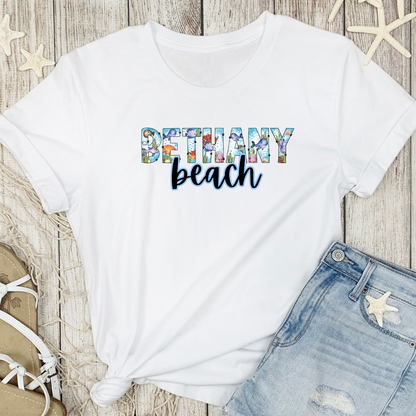 Bethany Beach Delaware Ocean Fonts Unisex T-Shirt