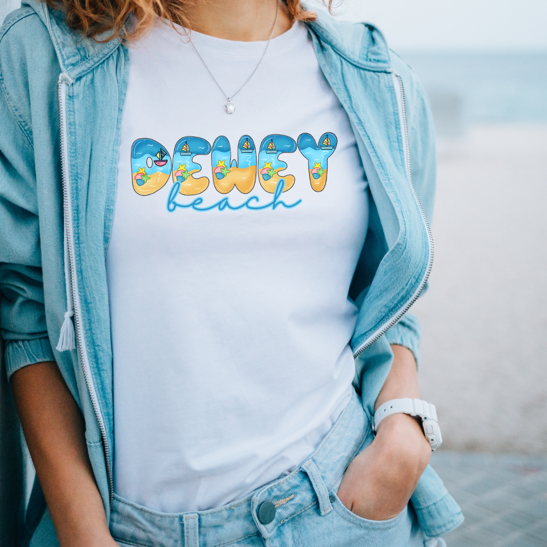 Dewey Beach Delaware Beach Fonts Unisex T-Shirt