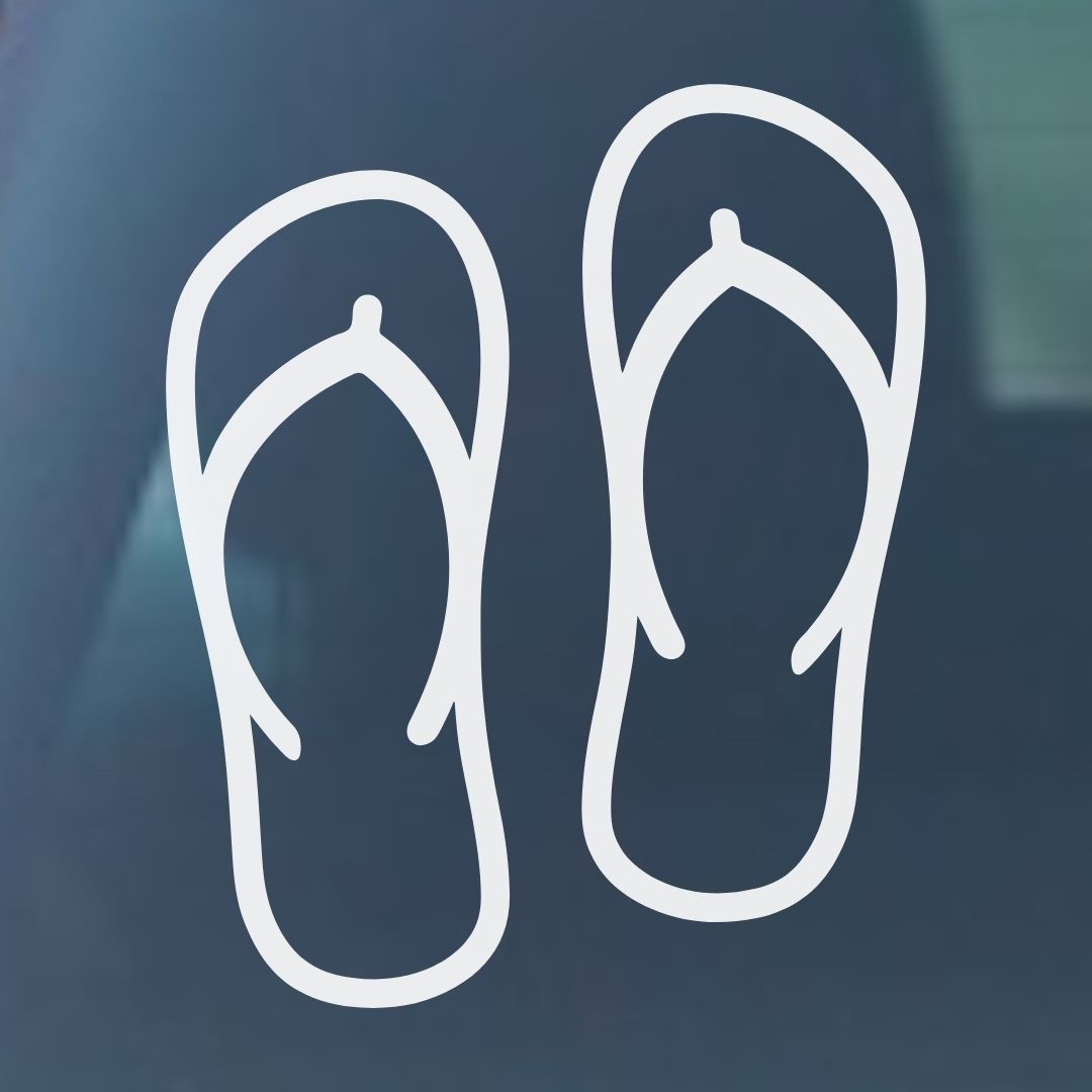 Flip Flops Vinyl Decal - 6 Colors Available