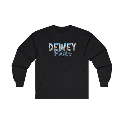 Dewey Beach Delaware Ocean Fonts Unisex Long Sleeve T-Shirt