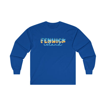 Fenwick Island Delaware Beach Fonts Unisex Long Sleeve T-Shirt