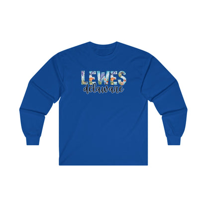 Lewes Delaware Ocean Fonts Unisex Long Sleeve T-Shirt