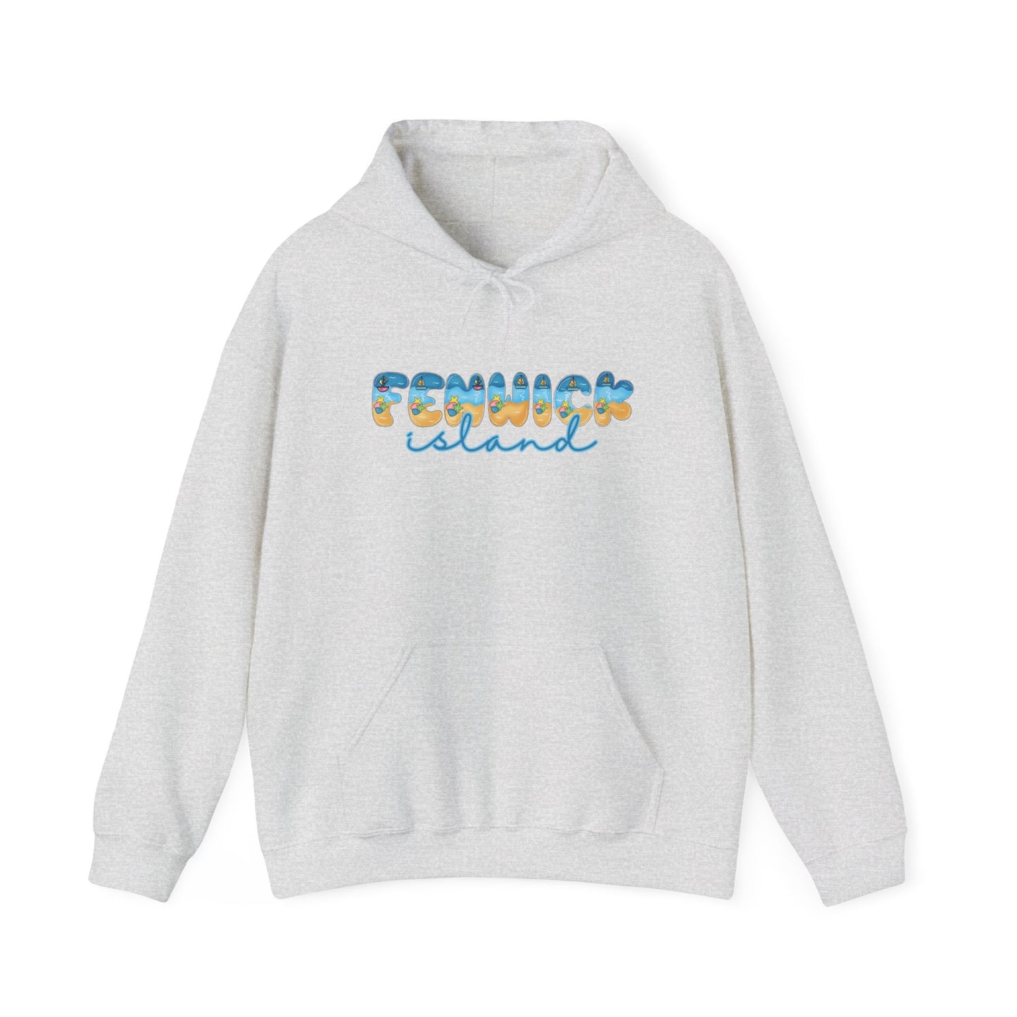 Fenwick Island Delaware Beach Fonts Unisex Hooded Sweatshirt Hoodie