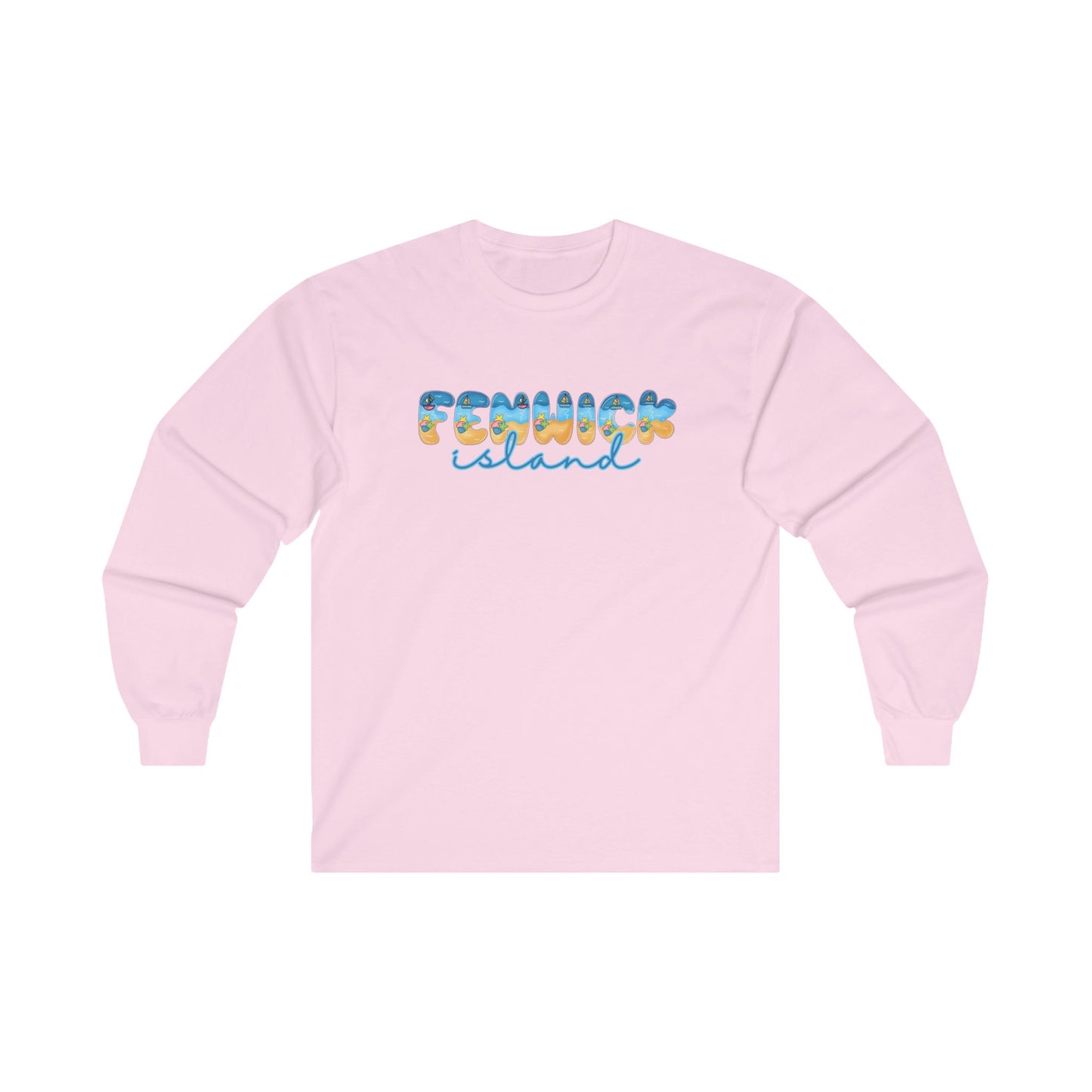 Fenwick Island Delaware Beach Fonts Unisex Long Sleeve T-Shirt