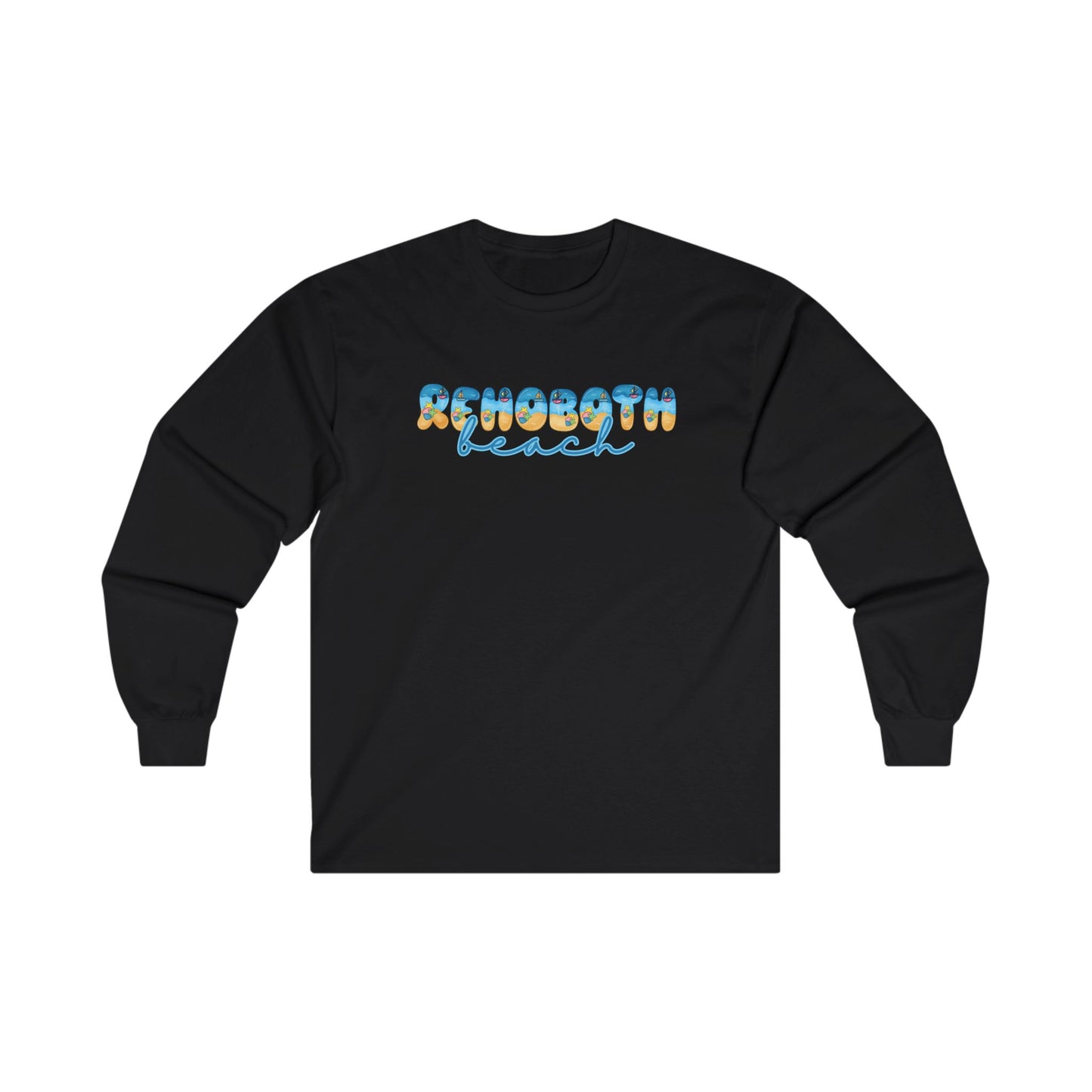 Rehoboth Beach Delaware Beach Fonts Unisex Long Sleeve T-Shirt