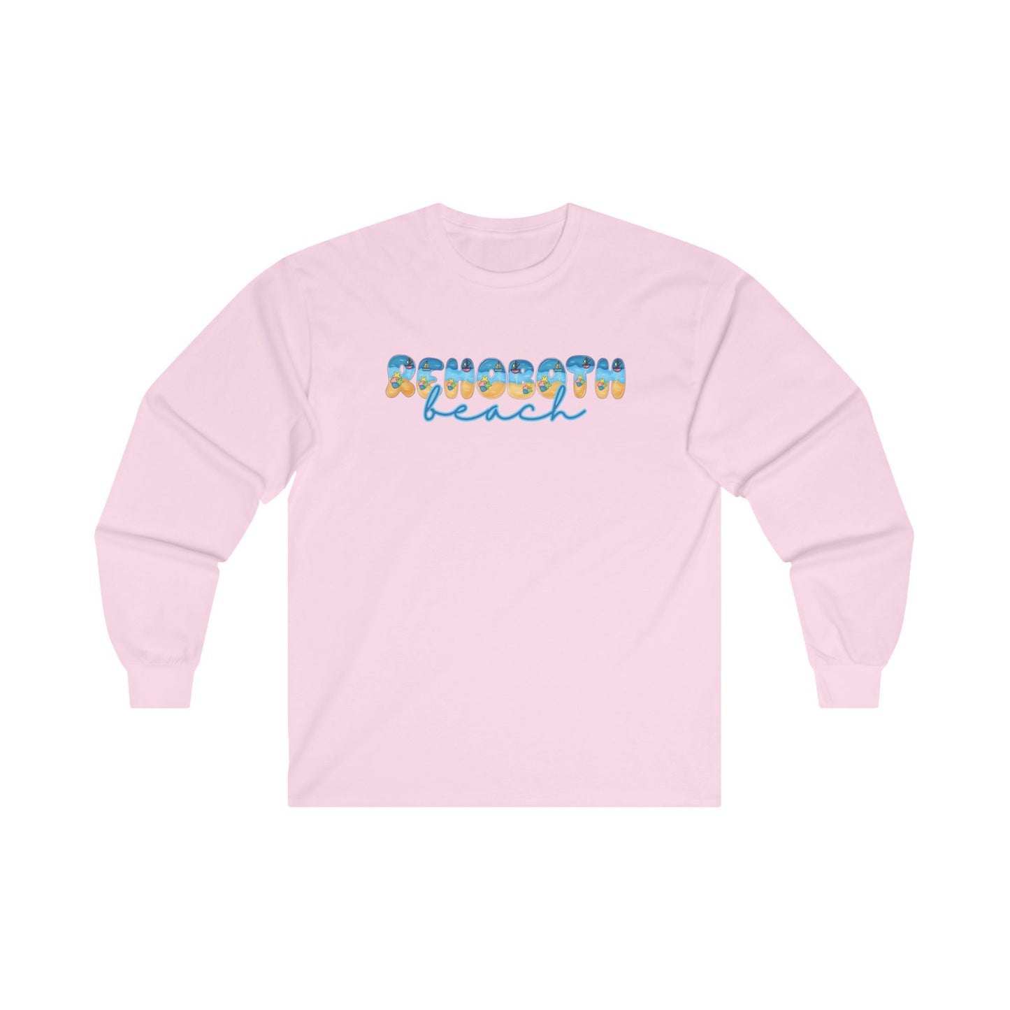 Rehoboth Beach Delaware Beach Fonts Unisex Long Sleeve T-Shirt