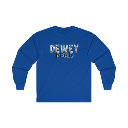 Dewey Beach Delaware Ocean Fonts Unisex Long Sleeve T-Shirt