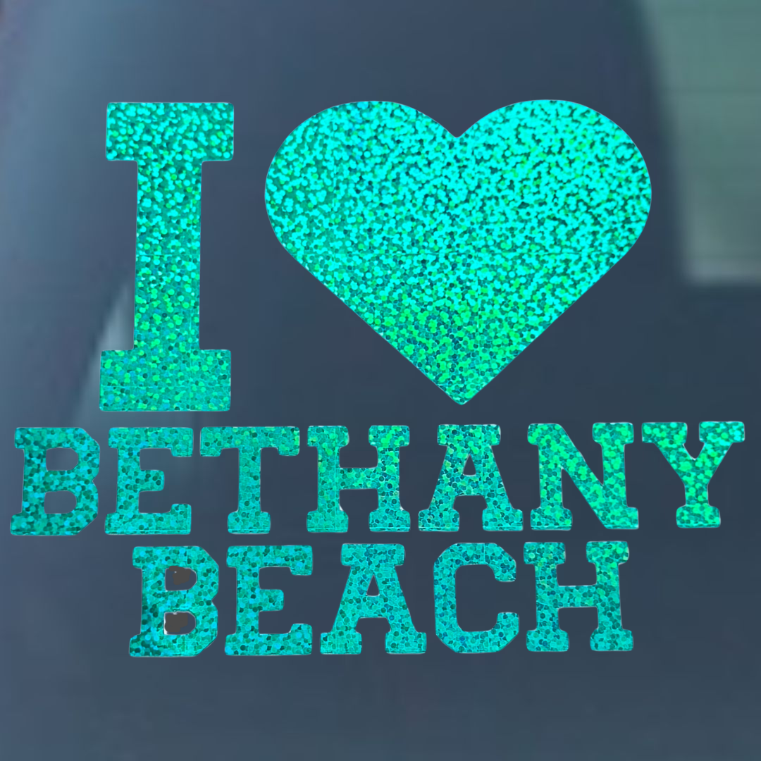 I Love Bethany Beach Vinyl Decal - 6 Colors Available