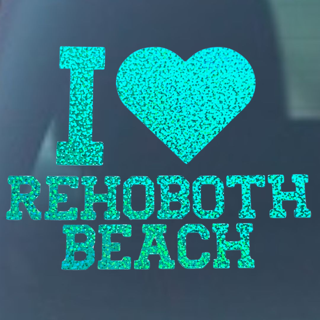 I Love Rehoboth Beach Vinyl Decal - 6 Colors Available