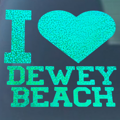 I Love Dewey Beach Vinyl Decal - 6 Colors Available