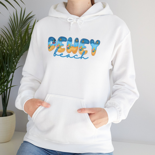 Dewey Beach Delaware Beach Fonts Unisex Hooded Sweatshirt Hoodie