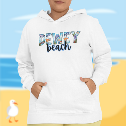 Dewey Beach Delaware Ocean Fonts Unisex Hooded Sweatshirt Hoodie