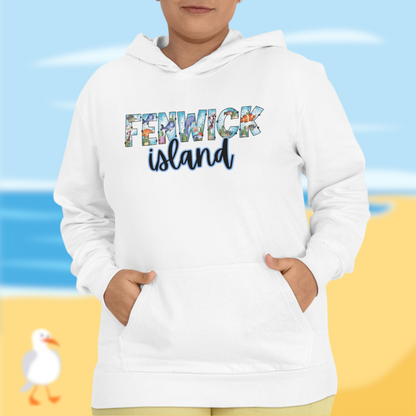 Fenwick Island Delaware Ocean Fonts Unisex Hooded Sweatshirt Hoodie