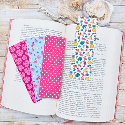 Flamingo Summer Bookmarks Set of 4 Designs