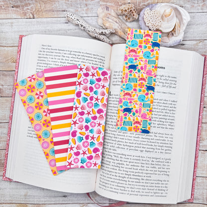 Bright Beach Day Bookmarks Set of 4 Designs