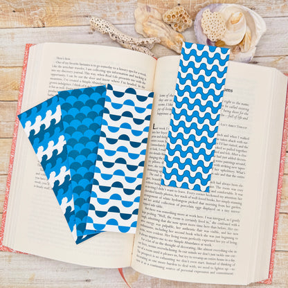 Abstract Waves Bookmarks Set of 4 Designs