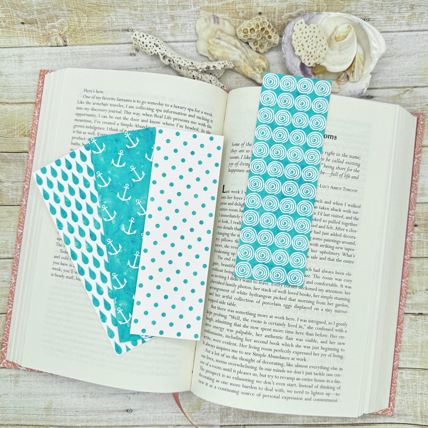 Teal Tides Bookmarks Set of 4 Designs