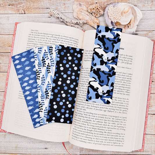 Sea Life Silhouettes Bookmarks Set of 4 Designs