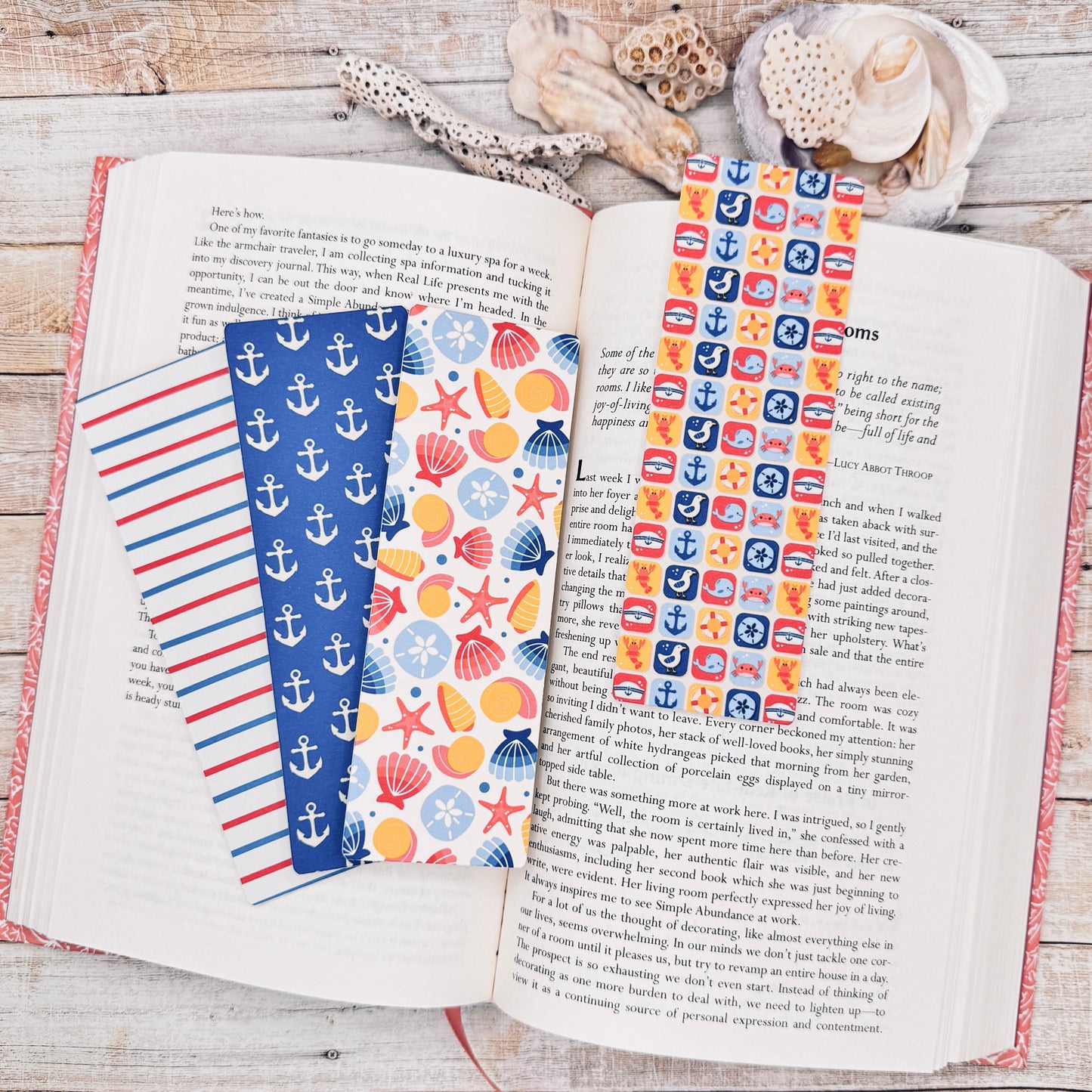 By the Sea Bookmarks Set of 4 Designs