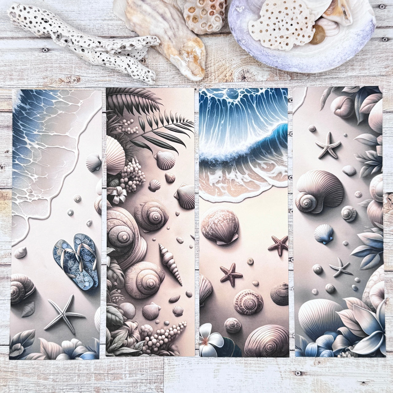 Dreamy Beach Bookmarks Set of 4 Designs