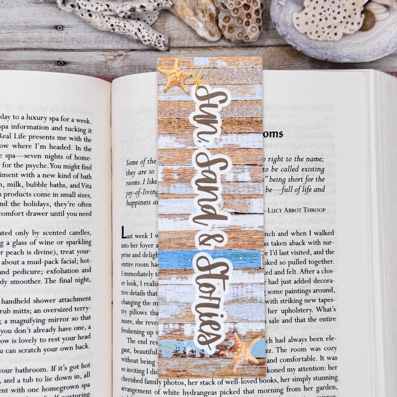 Beach Wood & Starfish Bookmarks Set of 4 Designs