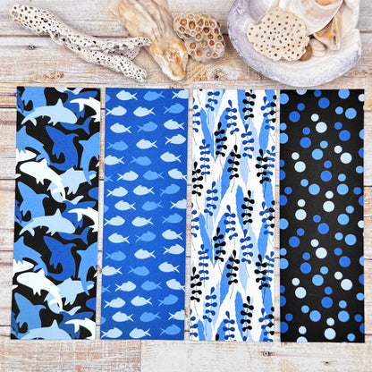 Sea Life Silhouettes Bookmarks Set of 4 Designs