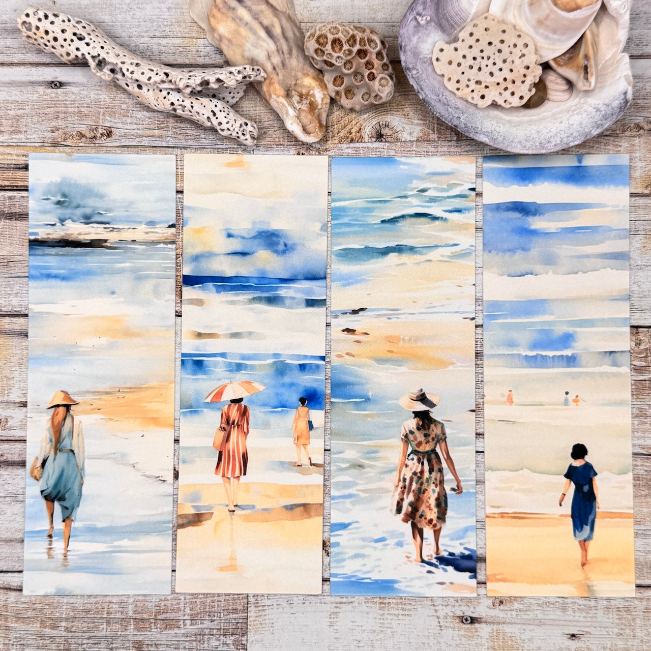 Seaside Stroll Bookmarks Set of 4 Designs