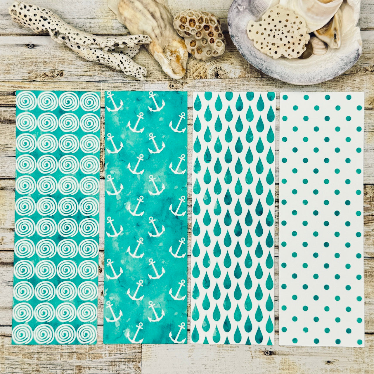 Teal Tides Bookmarks Set of 4 Designs