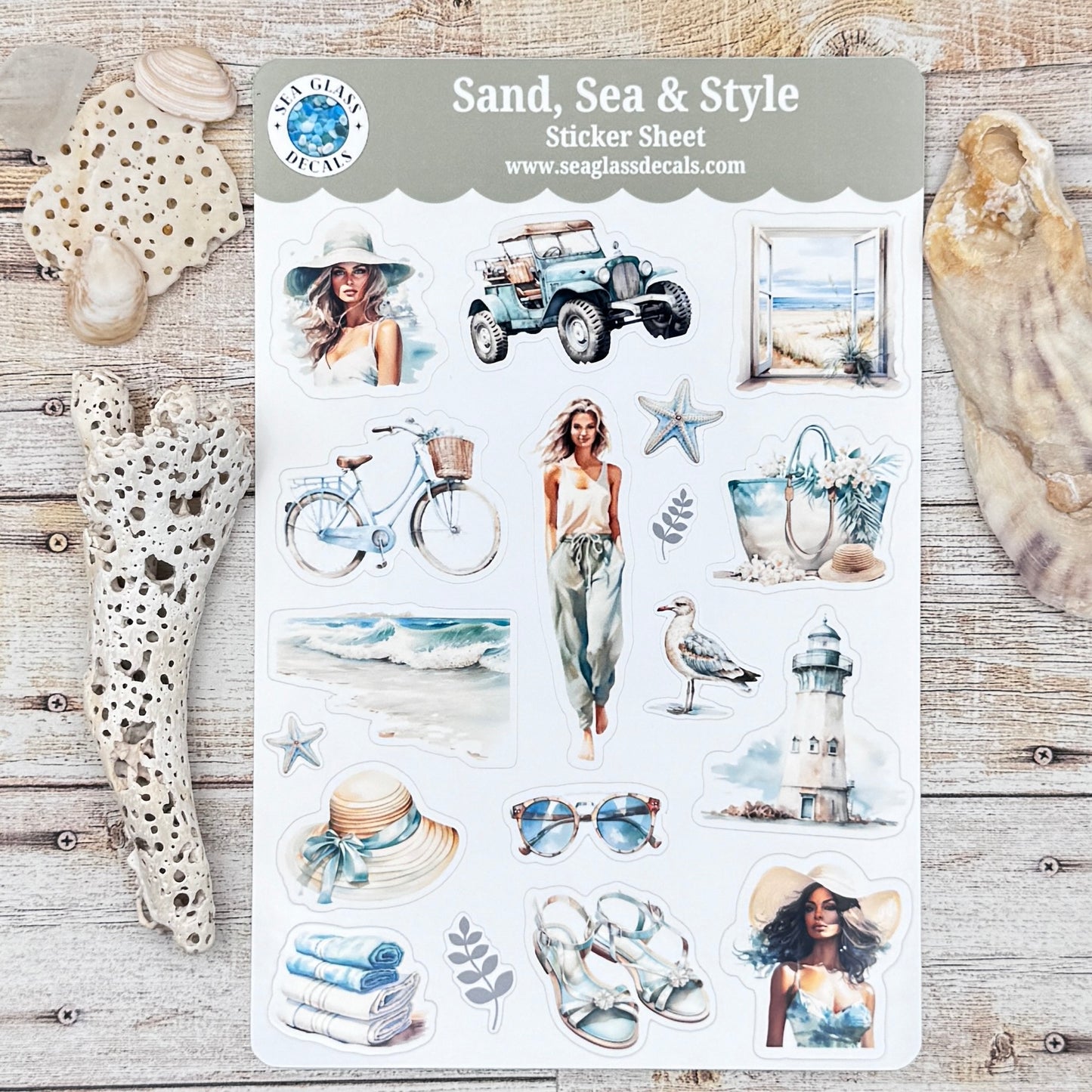 Sand, Sea & Style Sticker Sheet