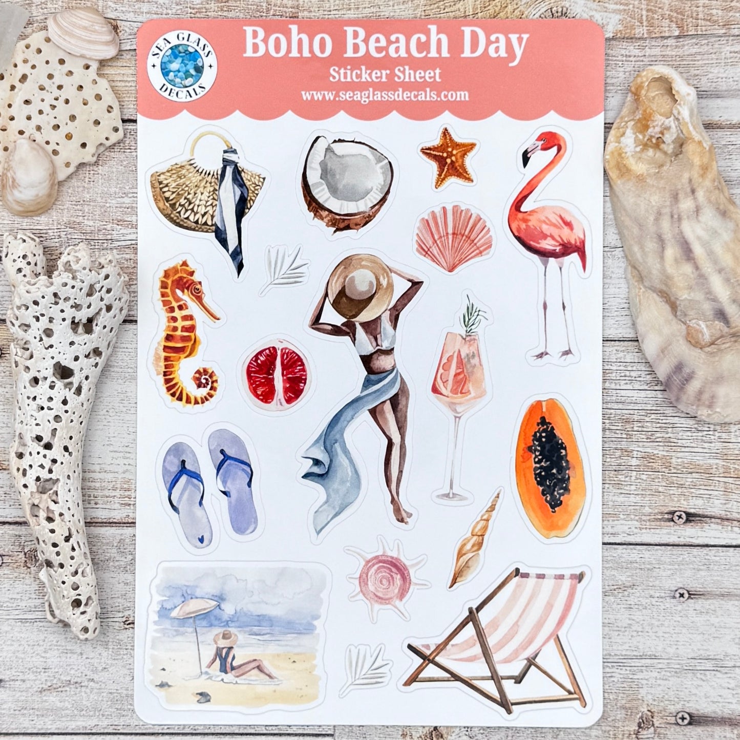 Boho Beach Day Sticker Sheet