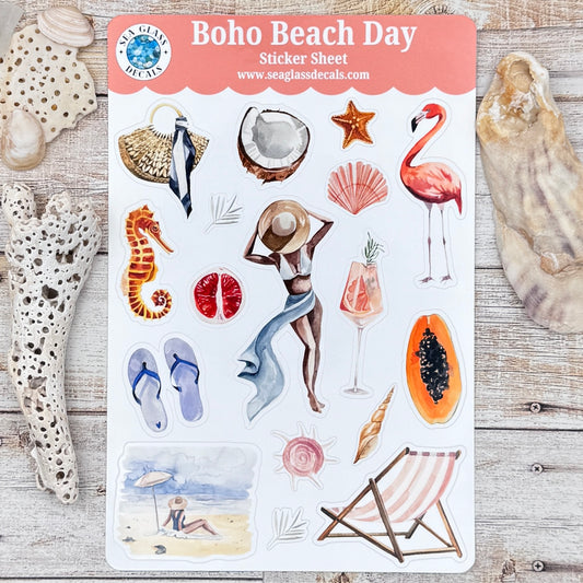 Boho Beach Day Sticker Sheet