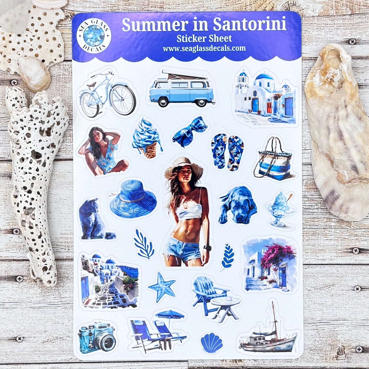 Summer in Santorini Sticker Sheet