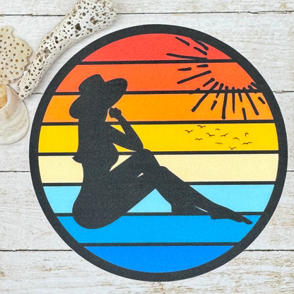 In the Distance Silhouette Sunset Die Cut Sticker