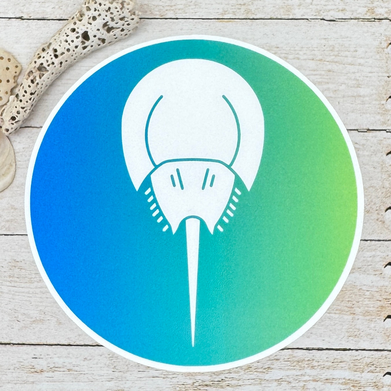 Horseshoe Crab Silhouette Die Cut Sticker