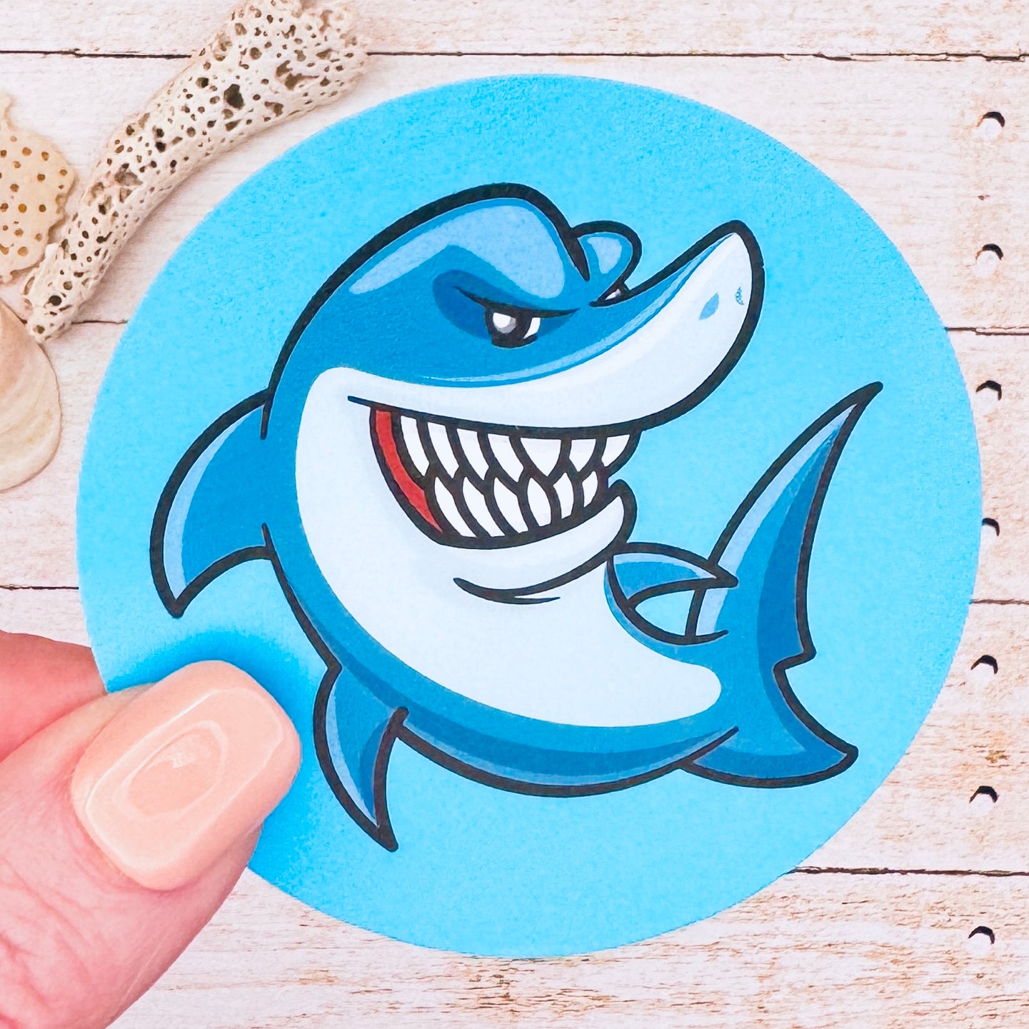 Hungry Shark Die Cut Sticker