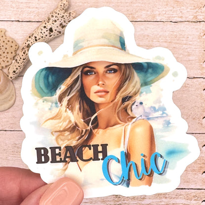 Beach Chic Die Cut Sticker