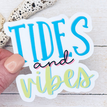 Tides and Vibes Die Cut Sticker