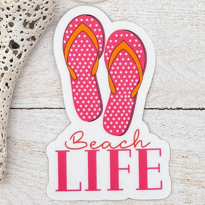 Beach Life Flip Flops Die Cut Sticker