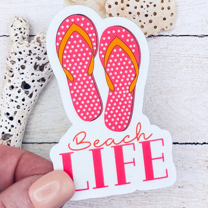 Beach Life Flip Flops Die Cut Sticker