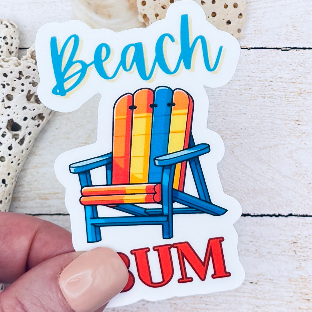 Beach Bum Die Cut Sticker