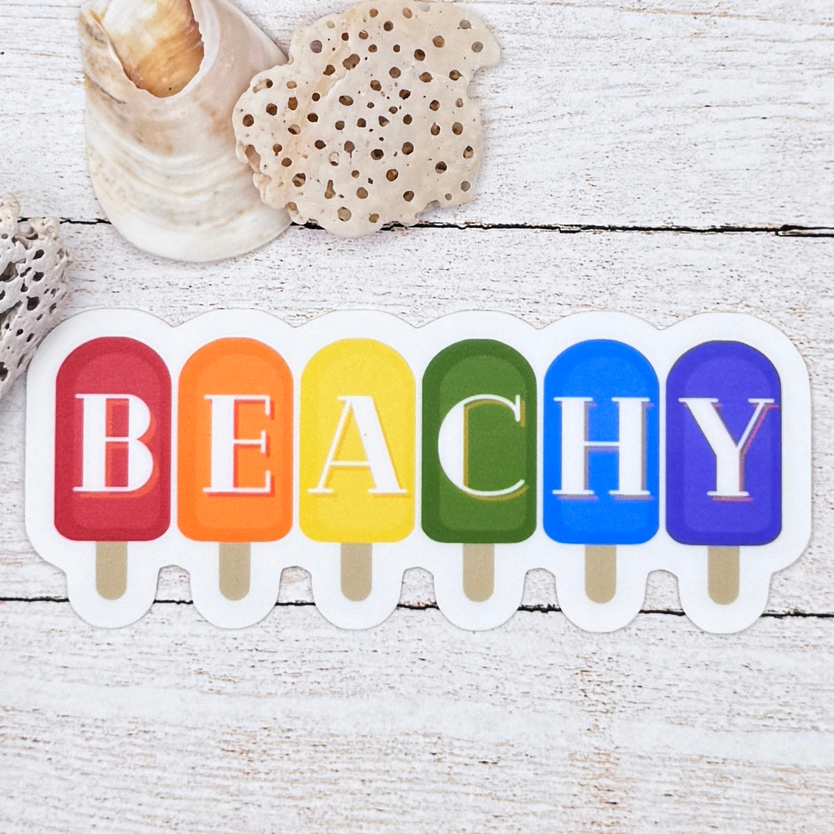 Beachy Rainbow Pops Die Cut Sticker