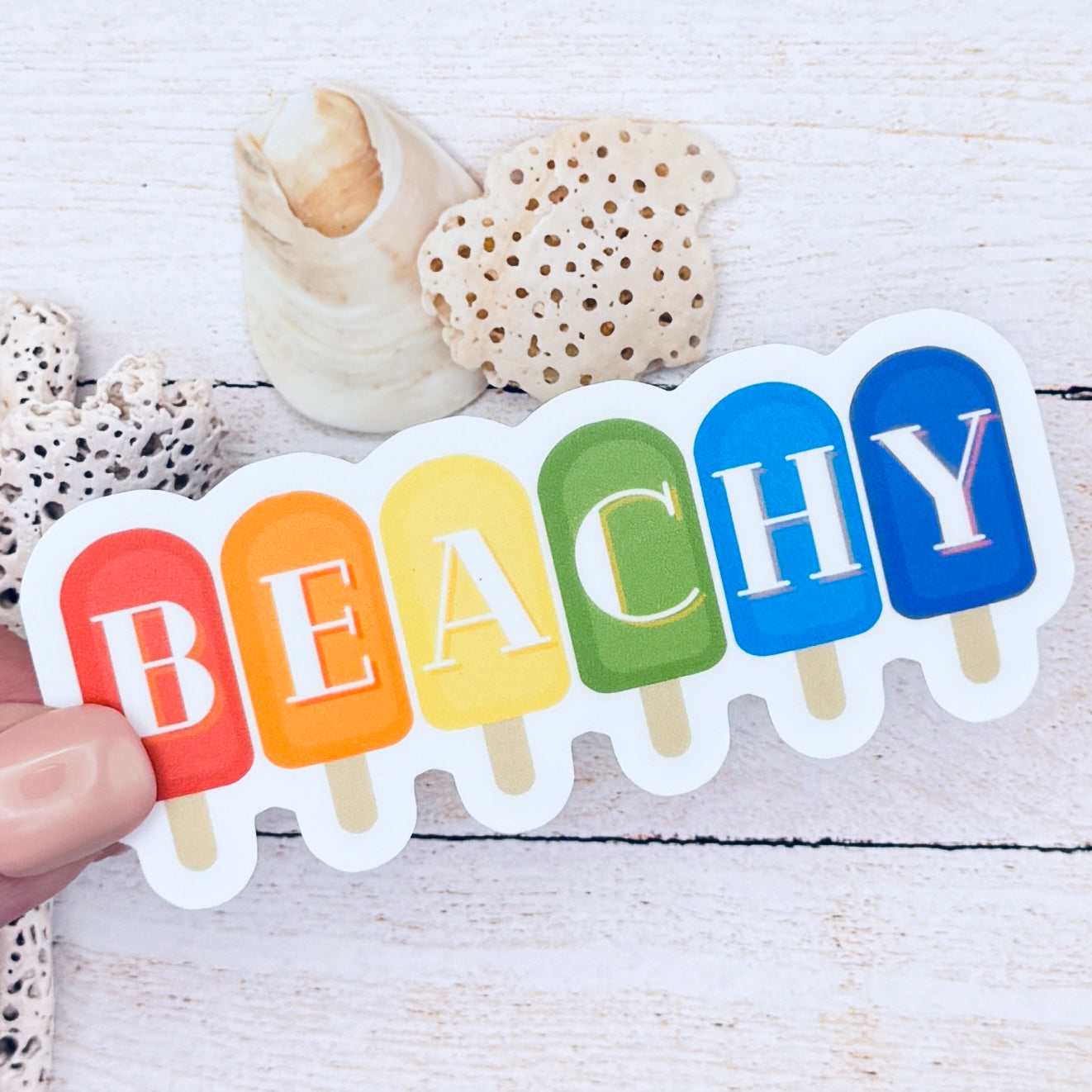 Beachy Rainbow Pops Die Cut Sticker