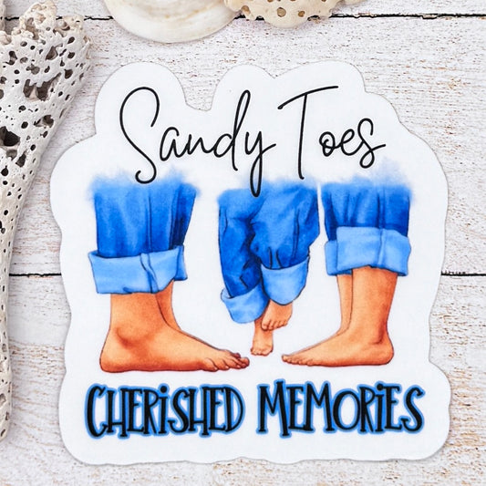 Sandy Toes Cherished Memories Die Cut Sticker - 3 Skin Tones Available!