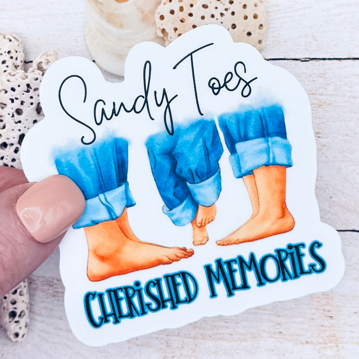 Sandy Toes Cherished Memories Die Cut Sticker - 3 Skin Tones Available!