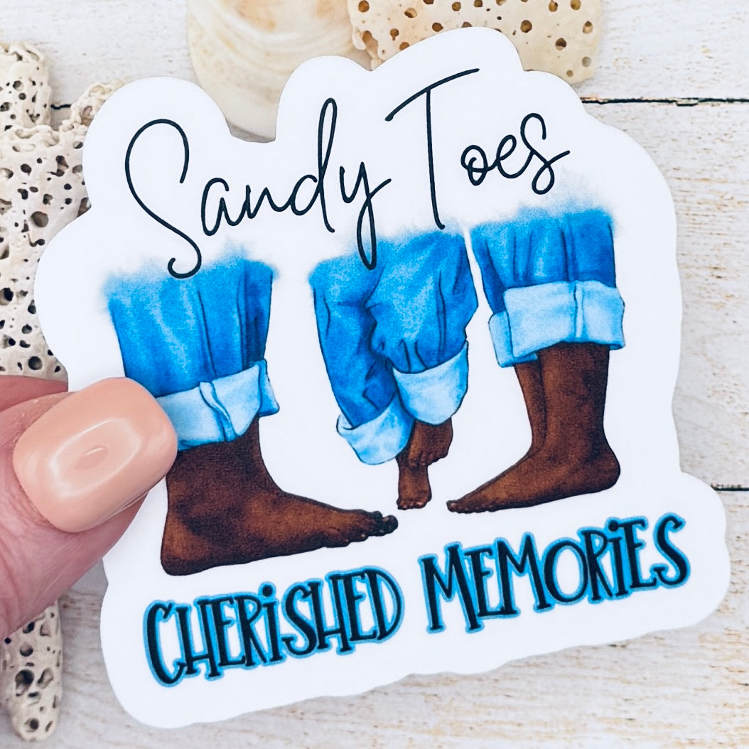 Sandy Toes Cherished Memories Die Cut Sticker - 3 Skin Tones Available!