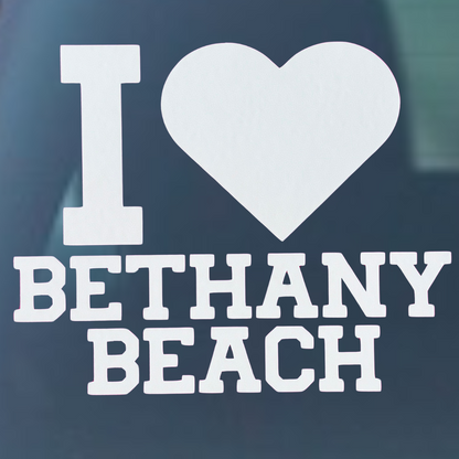 I Love Bethany Beach Vinyl Decal - 6 Colors Available