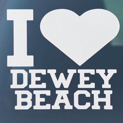 I Love Dewey Beach Vinyl Decal - 6 Colors Available