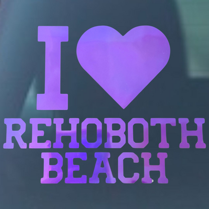 I Love Rehoboth Beach Vinyl Decal - 6 Colors Available