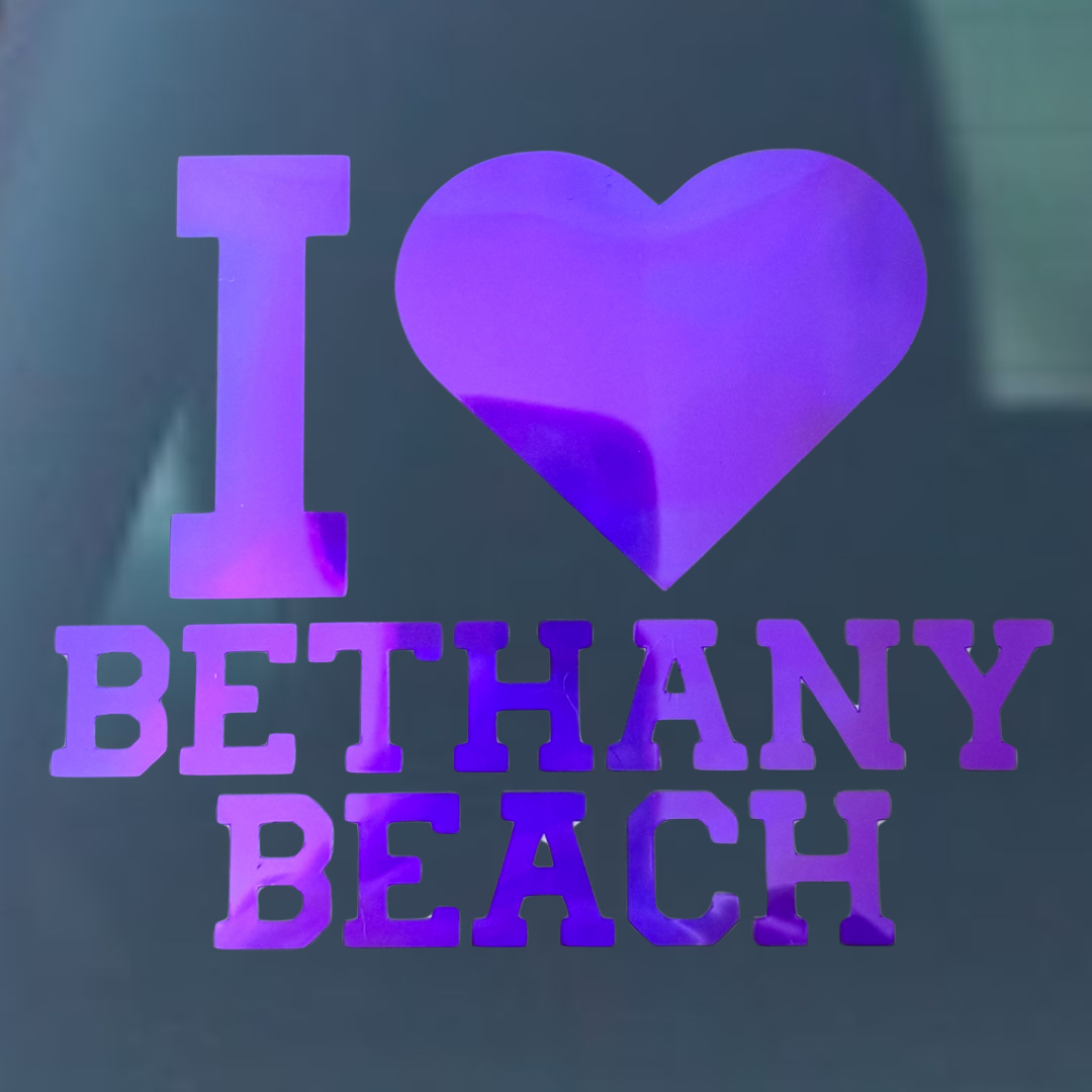 I Love Bethany Beach Vinyl Decal - 6 Colors Available